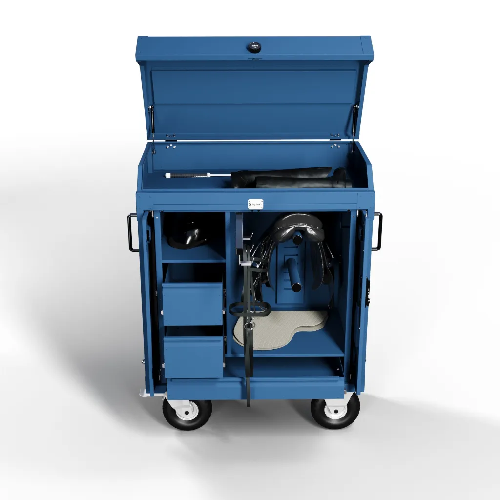RiderBox M Alu Signature avec coffre 5011 Bleu acier Situation.webp