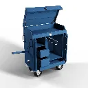 RiderBox M Alu Signature avec coffre 5011 Bleu acier haut.webp