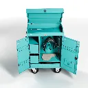 RiderBox M Alu avec coffre 5018 Bleu Turquoise Situation.webp